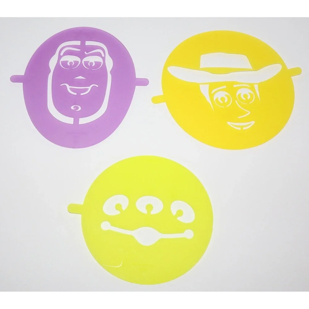 Pampered Chef Disney Toy Story 4 Pancake Molds Stencils Spatula Set 8 pc Set